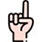 אייקון יד עם אצבע אחת פתוחה