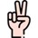 אייקון יד עם שתי אצבעות פתוחות