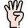 אייקון יד עם ארבע אצבעות פתוחות