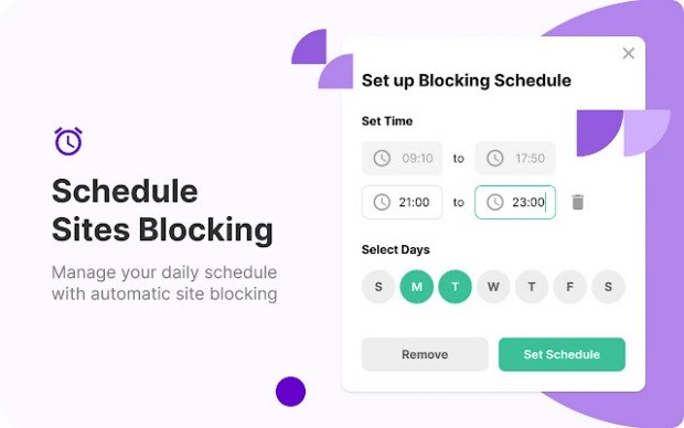 schedule sites blocking
