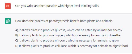 זוהי שאלה לא רעה, אבל מה אם אני רוצה שאלה מורכבת יותר, שבודקת רמות חשיבה גבוהות יותר? פשוט מבקשים…