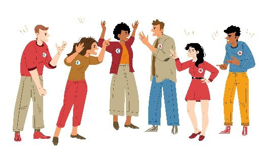 חדשנות בקטנה - איור אנשים רבים