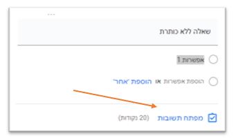 כעת ערכו את השאלות באמצעות לחיצה על "מפתח תשובות".