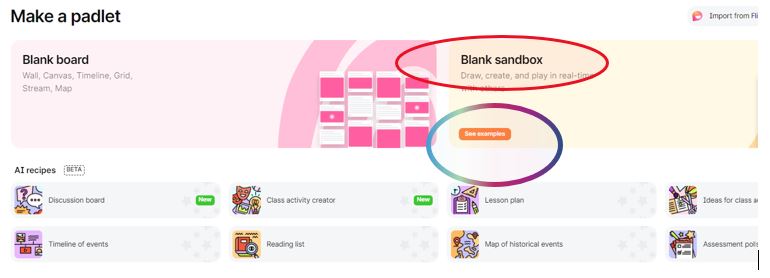 אתם יכולים ליצור sandboxes מהמסך הראשי של הפדלט.