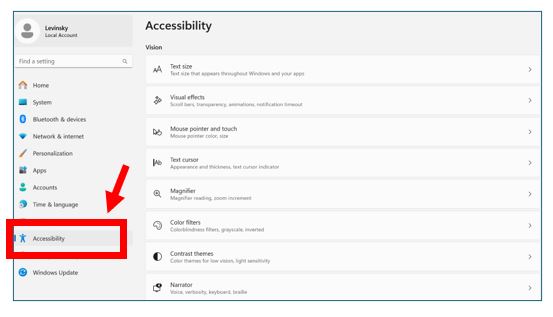 כעת, כל אפשרויות ההנגשה שהצגנו לכם מוצגות לבחירתכם.