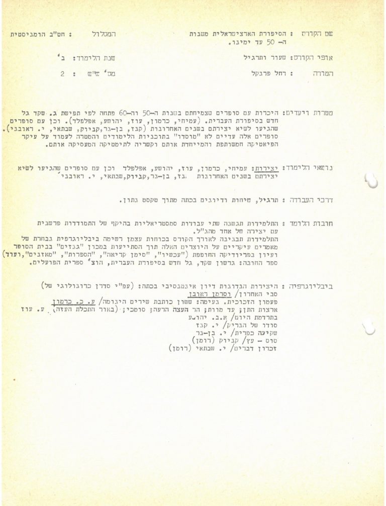 אוסף תוכניות לימודים