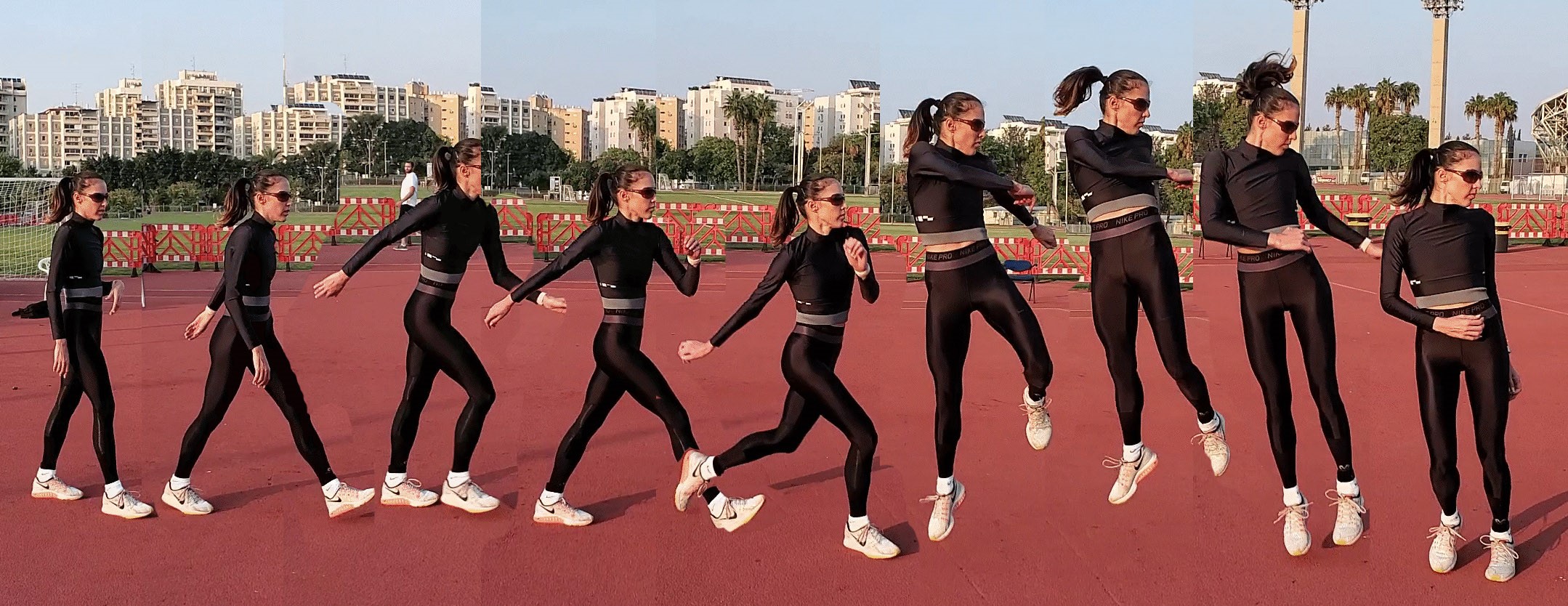 שני צעדי ריצה וקפיצה עם סיבוב של האגן